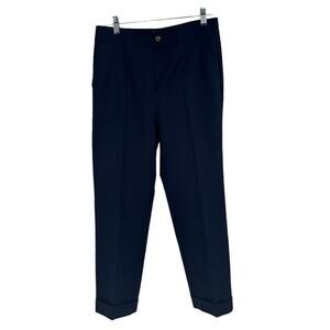 Boden Navy Straight Leg Cuffed Hem Trousers Sz 6R